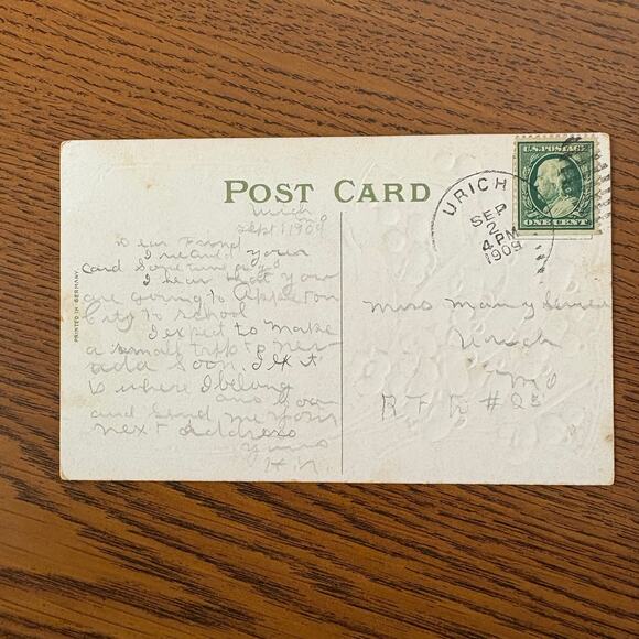 Antique Postcards Women Flowers Nature Lot of 4 Early 1900s Embossed Gilt - Picture 6 of 14